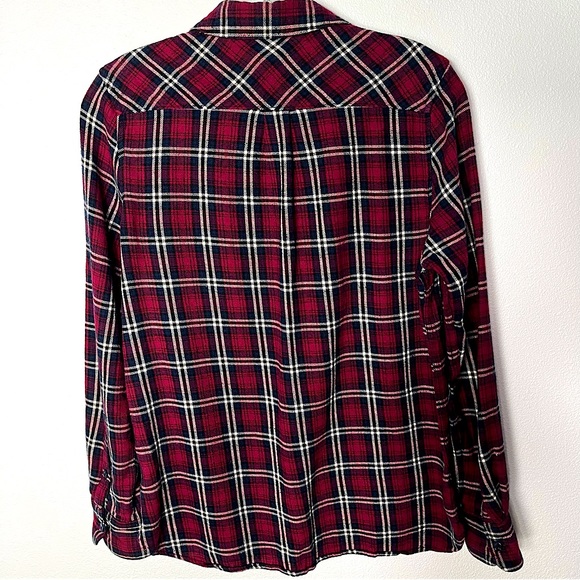 Vtg Woolrich Women’s Red Black Plaid Cotton Flannel Button Up Shirt Sz S Casual - Picture 2 of 7